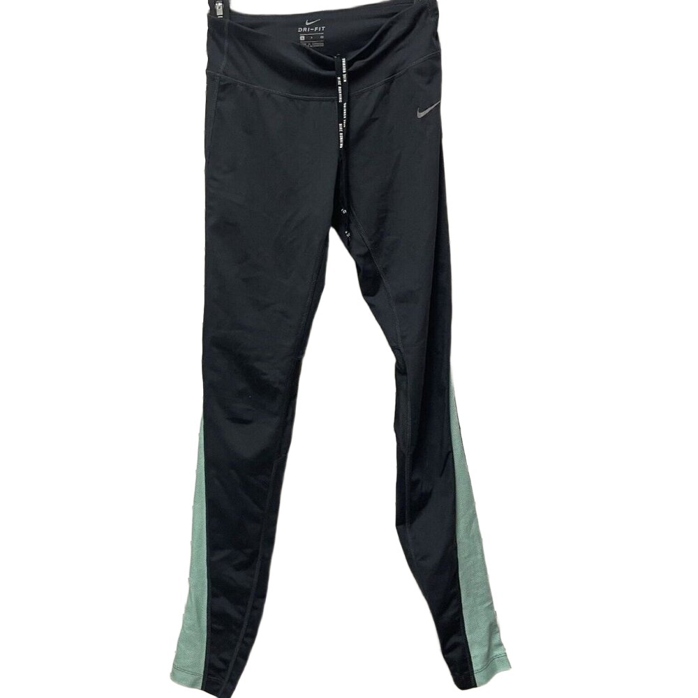 Nike Running Womens black Reflective Stretch Mesh Small Dri-fit Leggings‎